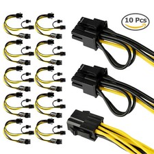 10 PCS PCIE 6 pin Female to Dual PCI-E 8 pin (6+2) Male GPU Power Cable Splitter picture