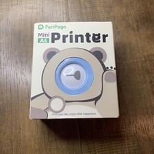 PeriPage Blue Mini Printer A6 Wireless Portable Thermal Bluetooth Open Box picture