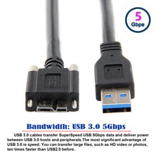 NFHK 5Gbps USB 3.0 to Micro USB 3.0 B Male with Mount Panel Screws for Camera picture