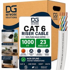 DG Cat6 Riser (CMR), Unshielded, 23AWG, 1000ft White Cat6 Riser (No Spline) picture