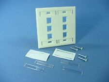 Leviton Almond Quickport 6-Port ID Window Flush Wallplate 2-Gang Cover 42080-6AP picture
