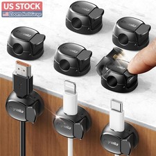 US Stock 8-Pack Cable Clips Quick-Lock, Desk Cord Organizer for Dorm/Office picture