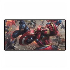 Captain America And Iron Man Epic Battlefield Clashing Action Mouse Pad Desk Mat picture