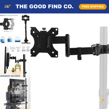 Adjustable Black Pole Mount Monitor Arm for 17-32