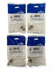 Leviton 41084-FWF Snap-In Quickport Nickel F-Connector - White **Lot of 4** picture