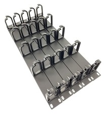 - 5 Pack 1U 19” Server Rack Cable Management Panel w/D-Ring Hooks - 1U Horizo... picture