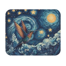Starry Night Hummingbird Mouse Pad |Nature Lovers | Artistic Gaming Mouse Pad picture