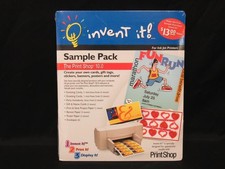 Vtg Invent It The Print Shop 10.0 Sample Pack Stickers Banner Posters Envelopes picture
