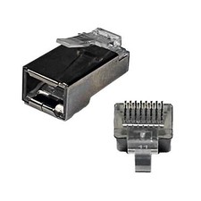 CAT6/CAT6A RJ45 8P8C Pass Through Modular Plug shielded connector, 100pcs picture