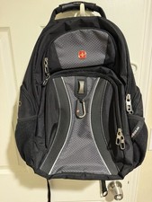 SwissGear Padded Nylon Laptop Backpack for 15 in Laptop, Black/Gray Solid picture