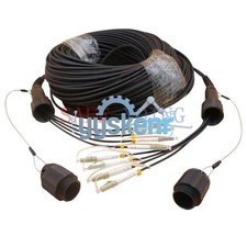 100M Outdoor LC MM Fiber Optic Patch Cord Waterproof 4 cores Armored TPU Cable picture