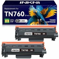 Swiss Toner Compatible TN760 Black Toner for Brother HL-L2350DW 2-Pack picture