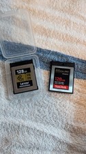 Lexar Pro + Sandisk Extreme Pro CFexpress Type B Camera Storage Cards 128gb x2 picture