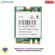 Networks Killer 1535 QCNFA364A 2.4 300M Bluetooth 4.0 Wireless PCIe Wifi Card picture