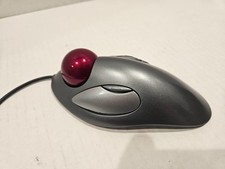 Logitech TrackMan Marble T-BC21 Wired USB Trackball Mouse Red Ball Tested picture