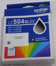 Brother LC504XLBK Black Ink High Yield Cartridge NEW SEALED Genuine LC504XLBK picture