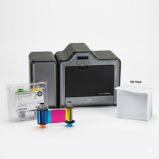 Fargo Electronics HDP5600 Dual-Side ID Card Printer w/ 100 pvc, ribbon, transfer picture