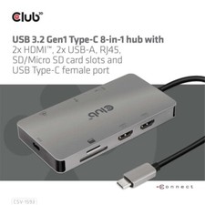 Club 3D  USB 3.2 Gen1 Type-C 8-in-1 hub  CSV-1593 picture
