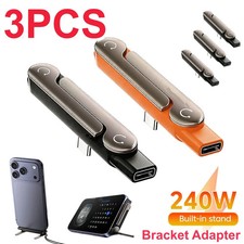 3PCS Type C Phone Charging Bracket Adapter 240W Fast Charging OTG Type-C Male to picture