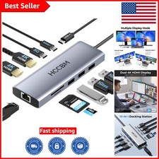 Ultra-Light USB C Hub with Dual 4K HDMI Ports & Fast Charging for Laptops picture