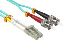 1m OM3 LC to ST UPC Duplex Corning Fiber Optic Cable Multimode 50/125 LSZH/OF... picture