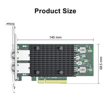 10Gb Network Card, For Intel X540-t2 PCIe X8, 2x RJ45 Intel X540 Chipset picture