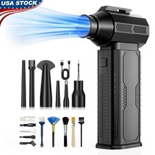 Electric Air Duster 130K RPM Rechargeable Dust Blower 6 Nozzles 4 Speeds New picture
