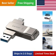 D40E 64GB Dual USB 3.2 Gen 1 Type-C Jump Drive, USB-C Flash Metal Housing Swi... picture