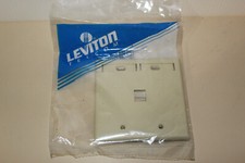 Leviton Ivory 1-Port ID Flush Wallplate 2-Gang Cover 42080-1IP   17 in Box picture