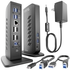 Plugable Dual DisplayPort & HDMI Docking Station, USB 3.0 & USB-C picture