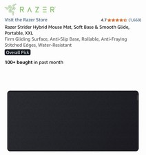 Razer Strider Hybrid Mouse Mat, Soft Base & Smooth Glide, Portable, XXL picture
