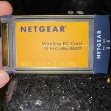 Vintage Netgear MA521 802.11b Wireless PC Card PCMCIA 11 Mbps Used Tested picture
