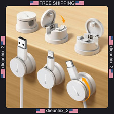 Cable Clips 6 Pack, Snap-Lock, 360° Rotatable Cord Holders for Desk picture