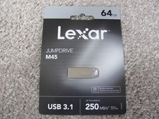 Brand New Lexar JumpDrive M45 USB 3.1 Flash Drive 64GB Silver (LJDM45-64GABSLNA) picture