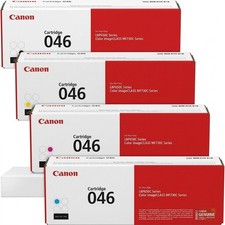 Canon 046 Genuine OEM CMYK Toner Cartridge Set 4-Pack, Standard Yield, New picture