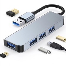 4-Port USB 3.0 High-Speed Aluminum Hub Extension Splitter picture