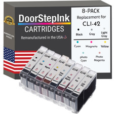 DoorStepInk Compatible Ink Cartridge for Canon CLI-42 Black and Color 8 PK-USA picture