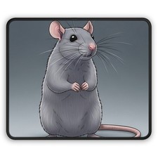 Cute Grey Rat Gaming Mouse Pad picture