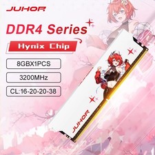 JUHOR DDR4 8GB 3200MHz CL16 Desktop Gaming RAM White Heatsink 288pin picture