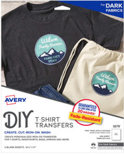 AVERY Printable Heat Transfer Paper for Dark Fabrics, 8.5