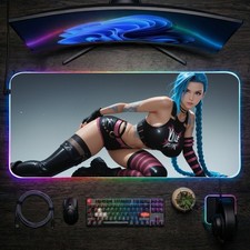Jinx RGB LED Desk Mat – Huge Gaming Mouse Pad, LoL Print, Glowing Surface picture
