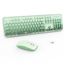 USOTSO Wireless Keyboard and Mouse Combo, 2.4GHz Retro Typewriter Keyboard, Full picture