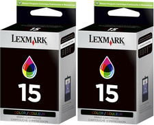 New Genuine Lexmark 15 2PK Ink Cartridges X Series X2670 X2630 Z Series Z2300 picture