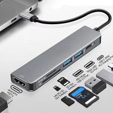 6 Ports USB C Hub to 4K HDMI-Compatible SD TF Card Reader USB 3.0 2.0 HUB Type C picture