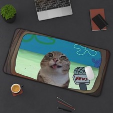 Funny  Cat  Mouse Pad XL Large Gaming Desk Mat Non-Slip  16x32 picture