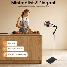 135cm 360° Rotation Phone Tablet Floor Stand Holder Adjustable Height Flexible picture