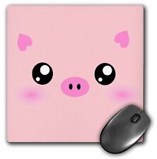 3dRose Kawaii pig face - cute pink minimalist farm animal cartoon - nursery kids picture