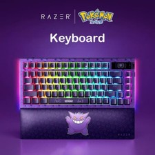 Razer x Pokémon Gengar Wireless Mechanical Keyboard RGB Backlit With Wrist Rest picture