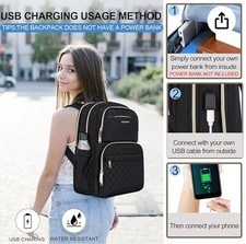 EMPSIGN Laptop Backpack Purse for Women and Men with USB Charging Port, 15.6 In picture
