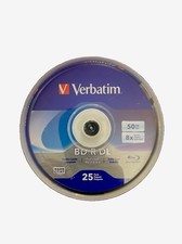 Verbatim BD-R-DL 50 GB 8X Blu-ray Recordable Media Disc - 25 Pack Spindle - NEW picture